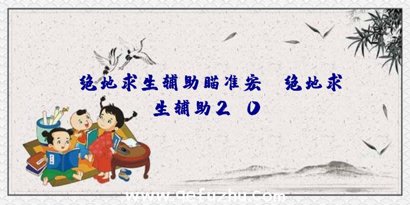 「绝地求生辅助瞄准宏」|绝地求生辅助2.0